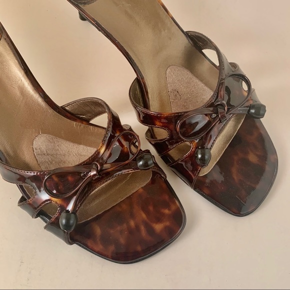 VTG Stuart Weitzman Tortoise Shell Bow Unique Heel - Picture 2 of 7